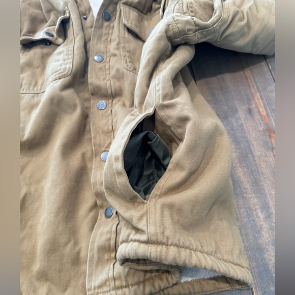 SOLD ✅ Jachs New York Men’s Heavyweight Sherpa Lined Khaki Jacket Hoodie Sz:L - Picture 12 of 14